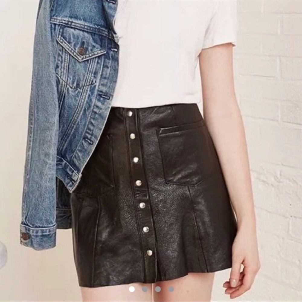 Reformation Leather Mini Skirt